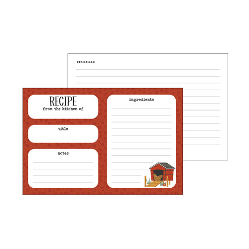 3 Pack - Echo Park Recipe Cards 4"X6"-Chickens - 5A003HY5-1HD3B