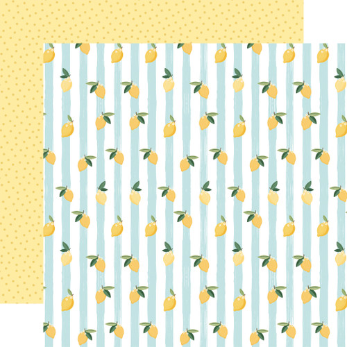 25 Pack - Carta Bella Lemonade Cardstock 12"X12"-Lemonade Stripes - 5A003HW9-1HD4C - 810208644131