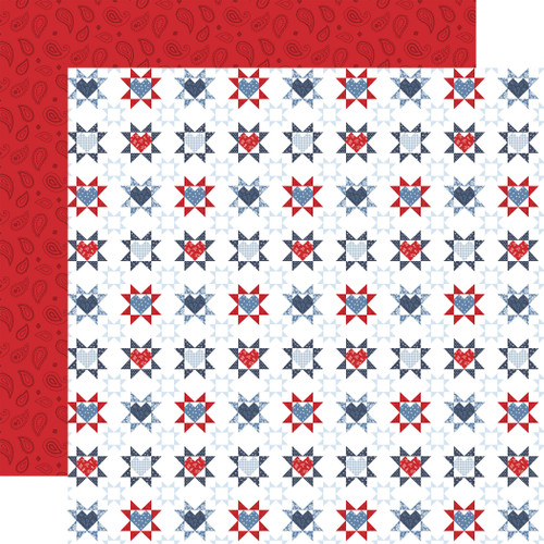 25 Pack - Echo Park All American Cardstock 12"X12"-Patriotic Patchwork - 5A003J1W-1HD54 - 810208644605