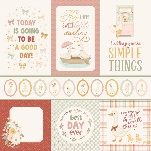 25 Pack - Carta Bella Silly Goose Cardstock 12"X12"-Multi Journaling Cards - 5A003HMM-1HCZ5