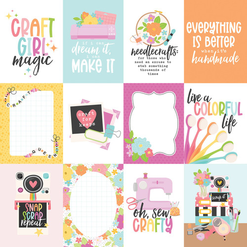 25 Pack - Echo Park Craft Room Cardstock 12"X12"-3x4 Journaling Cards - 5A003HRL-1HCZG