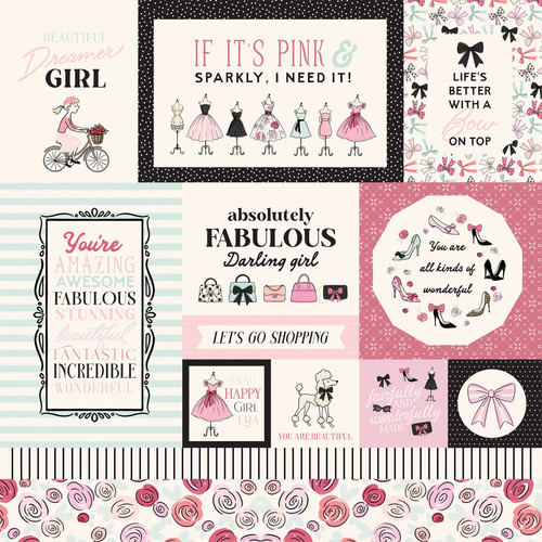 25 Pack - Carta Bella French Girl Cardstock 12"X12"-Multi Journaling Cards - 5A003HR7-1HCTW