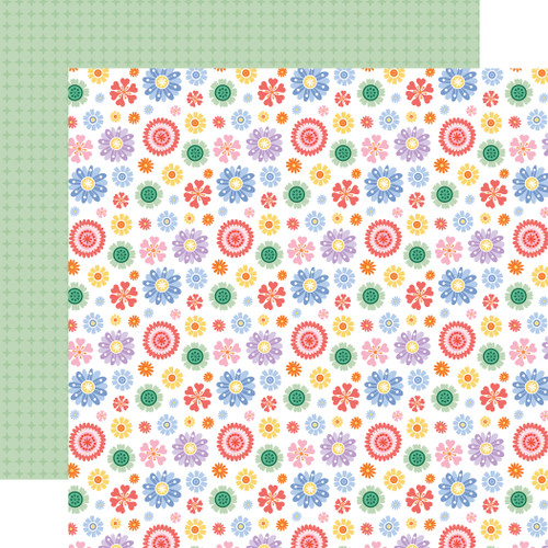 25 Pack - Echo Park Our Groovy Summer Cardstock 12"X12"-Groovy Flowers - 5A003HWP-1HD02 - 810208642670