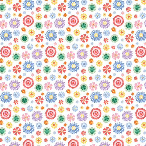 25 Pack - Echo Park Our Groovy Summer Cardstock 12"X12"-Groovy Flowers - 5A003HWP-1HD02