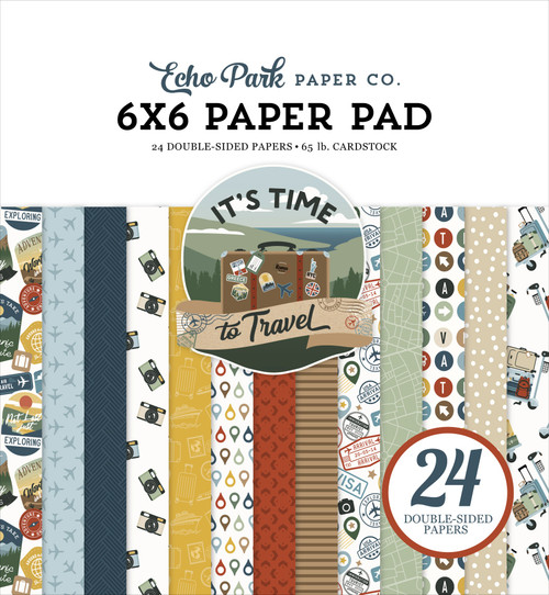 3 Pack - Echo Park Double-Sided Paper Pad 6"X6"-It's Time To Travel - 5A003HTL-1HD08 - 810208640164