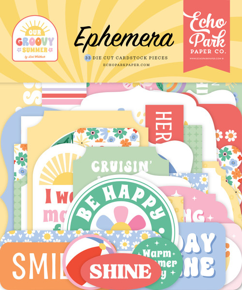 3 Pack - Echo Park Ephemera-Our Groovy Summer - 5A003HY4-1HD0H - 810208642809