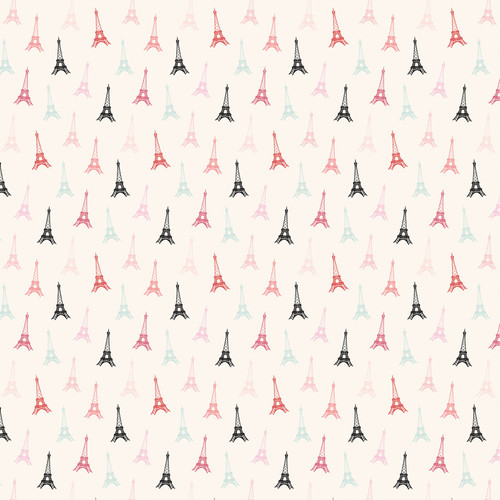 25 Pack - Carta Bella French Girl Cardstock 12"X12"-Eiffel Tower - 5A003HR7-1HCVH