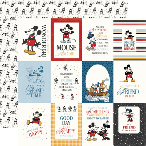 25 Pack - Echo Park Mouse and Me Cardstock 12"X12"-3x4 Journaling Cards - 5A003HS2-1HCVV - 810208640218