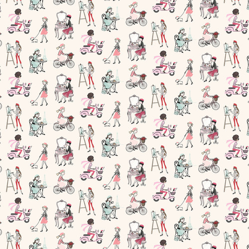 25 Pack - Carta Bella French Girl Cardstock 12"X12"-French Girls - 5A003HR7-1HCYB