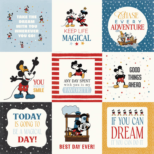 25 Pack - Echo Park Mouse and Me Cardstock 12"X12"-4x4 Journaling Cards - 5A003HS2-1HCSY