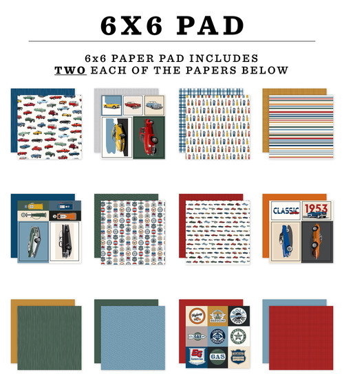 3 Pack - Carta Bella Double-Sided Paper Pad 6"X6"-Cars - 5A003HM6-1HCW4