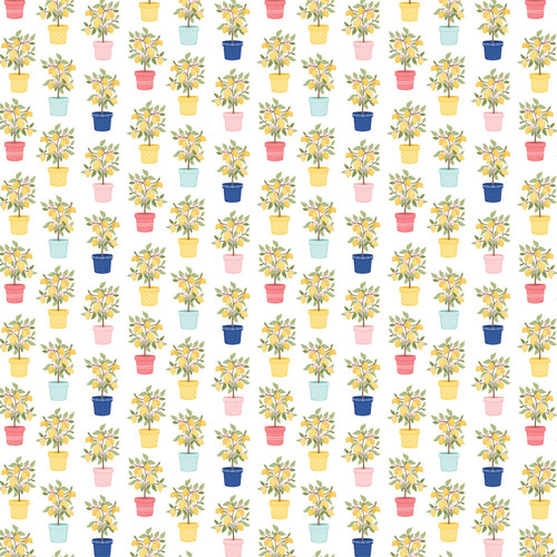 25 Pack - Carta Bella Lemonade Cardstock 12"X12"-Lemon Trees - 5A003HW9-1HD0L