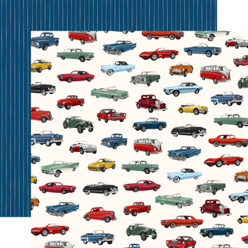 25 Pack - Carta Bella Cars Cardstock 12"X12"-Classic Car Show - 5A003HRS-1HCXJ - 810192598670
