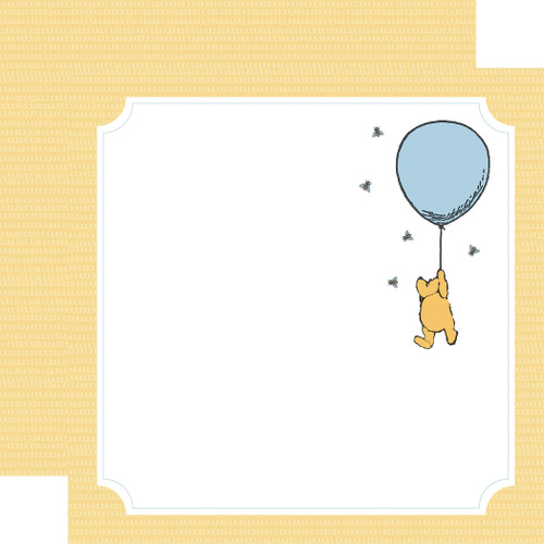 25 Pack - Echo Park Winnie The Pooh Cardstock 12"X12"-Up And Away Page Frame - 5A003HNG-1HCXP - 810208643059