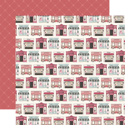 25 Pack - Carta Bella French Girl Cardstock 12"X12"-Boutiques In Paris - 5A003HR7-1HCT6 - 810208643684