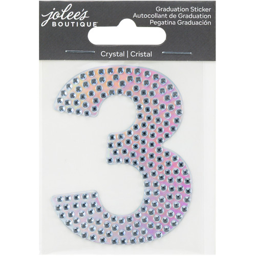 6 Pack - Jolee's Number Sticker-#3 Crystal - 5A003HKP-1HCS0 - 191648189766