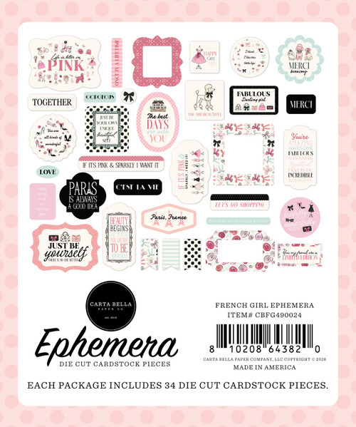 3 Pack - Carta Bella Ephemera-French Girl - 5A003HMQ-1HCY2