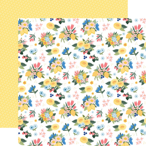 25 Pack - Carta Bella Lemonade Cardstock 12"X12"-Sunshine Floral - 5A003HW9-1HD15 - 810208644070