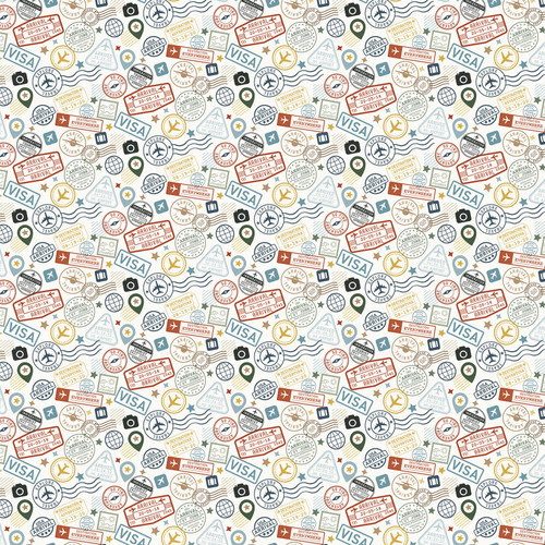 25 Pack - Echo Park It's Time To Travel Cardstock 12"X12"-Explore Journaling Cards - 5A003HWD-1HD1M