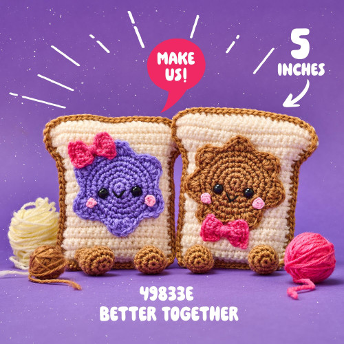 3 Pack - Bucilla Amigurumi Kit - Better Together-4.5"X5"X2.5" - 5A003GHY-1HBL0