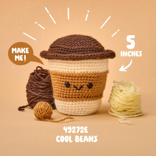 3 Pack - Bucilla Amigurumi Kit - Cool Beans-4"X4.25"X4" - 5A003GJF-1HBL7