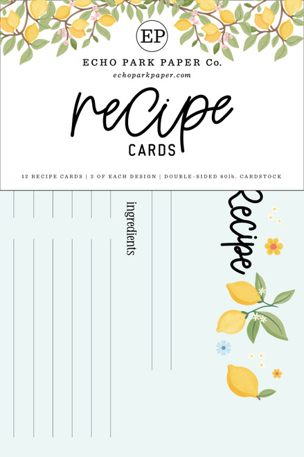 3 Pack - Echo Park Recipe Cards 4"X6"-Lemondade - 5A003HTQ-1HD2N - 810208642106