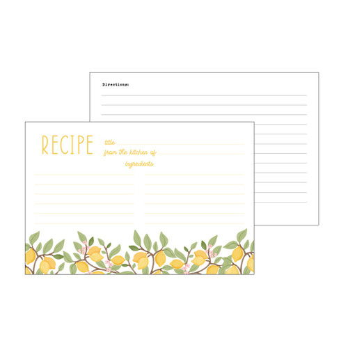 3 Pack - Echo Park Recipe Cards 4"X6"-Lemondade - 5A003HTQ-1HD2N