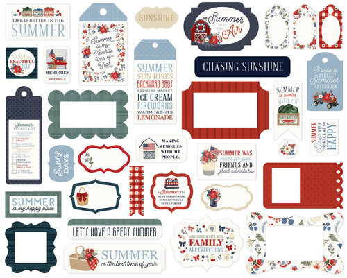 3 Pack - Carta Bella Tags & Frames Ephemera-Americana Summer - 5A003HV9-1HD2Q