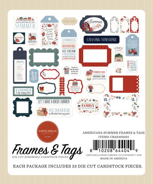 3 Pack - Carta Bella Tags & Frames Ephemera-Americana Summer - 5A003HV9-1HD2Q