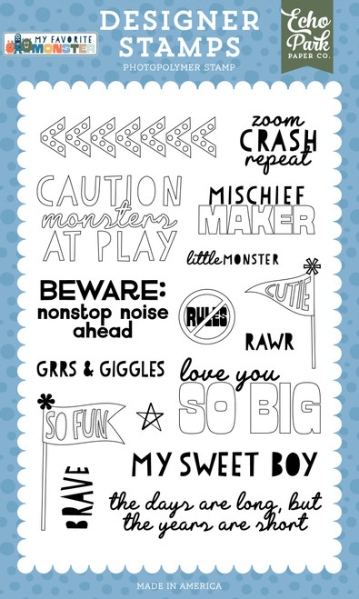 Echo Park My Favorite Monster Stamp Set-Mischief Maker - 5A003J3F-1HD98 - 810208641833
