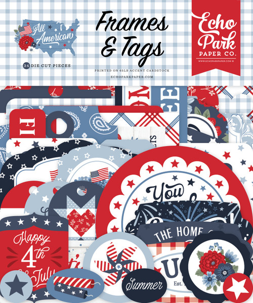 Echo Park Frames & Tags Ephemera-All American - 5A003HZ2-1HD9G - 810208644728