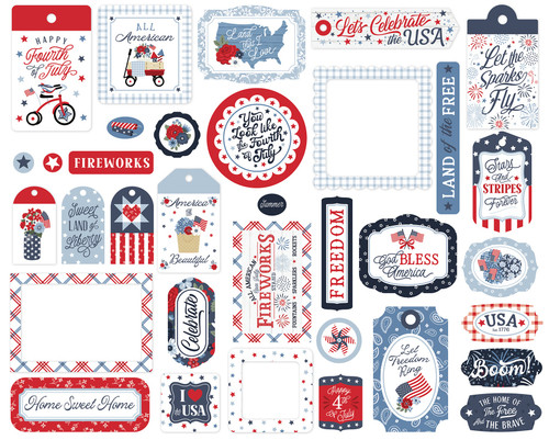Echo Park Frames & Tags Ephemera-All American - 5A003HZ2-1HD9G