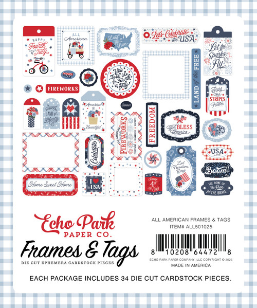 Echo Park Frames & Tags Ephemera-All American - 5A003HZ2-1HD9G