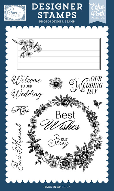 Echo Park Save The Date Stamp Set-Best Wishes Wedding Stamp Set - 5A003HYK-1HD77 - 810208645930
