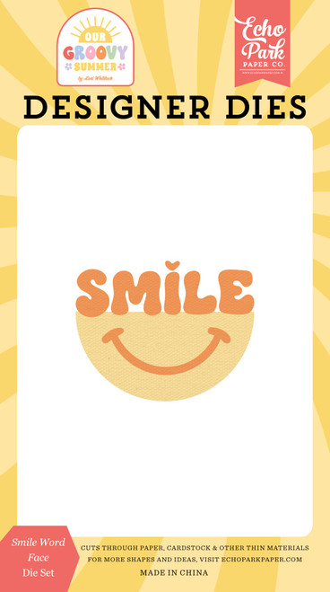 Echo Park Our Groovy Summer Die Set-Smile Word Face - 5A003HY1-1HD41 - 810208641055