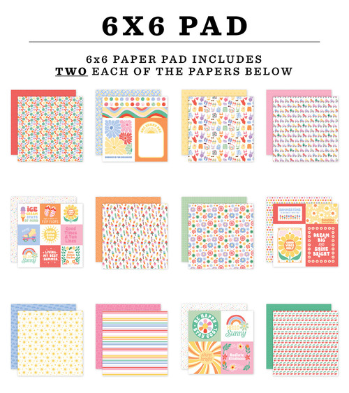 3 Pack - Echo Park Double-Sided Paper Pad 6"X6"-Our Groovy Summer - 5A003HT5-1HD2H