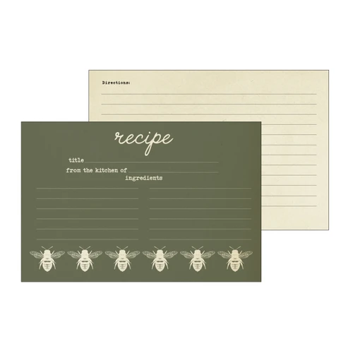Echo Park Recipe Cards 4"X6"-Honey Bee - 5A003HVK-1HD4D