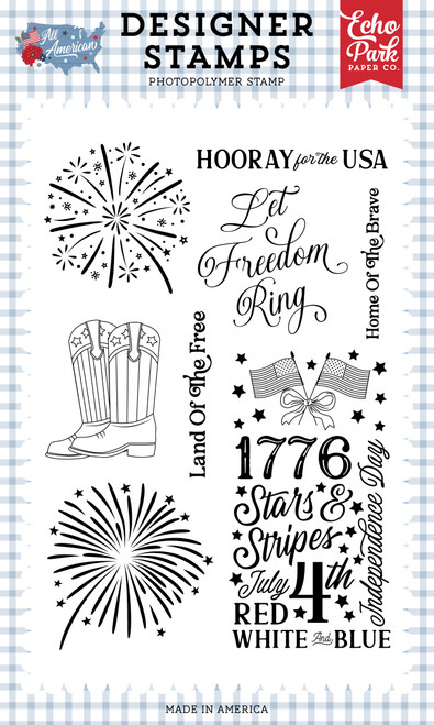 Echo Park All American Stamp Set-Patriotic - 5A003HZR-1HD8J - 810208644834