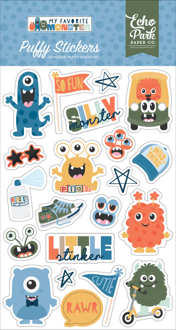 Echo Park Puffy Stickers-My Favorite Monster - 5A003HZG-1HD50 - 810192599165