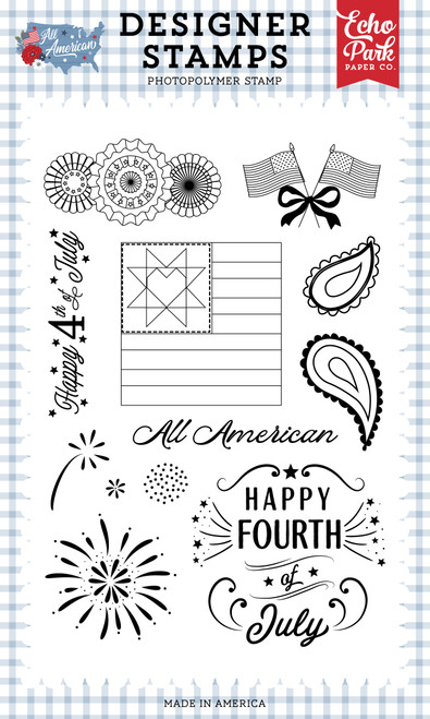 Echo Park All American Stamp Set-Quilted Flag - 5A003J0Y-1HD58 - 810208644827 Echo Park All American Stamp Set-Quilted Flag - 5A003J0Y-1HD58 - 810208644827