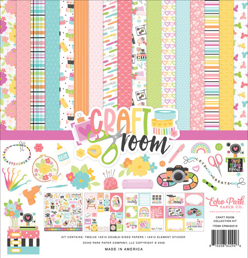 Echo Park Collection Kit 12"X12"-Craft Room - 5A003HP8-1HCYR - 810208642946