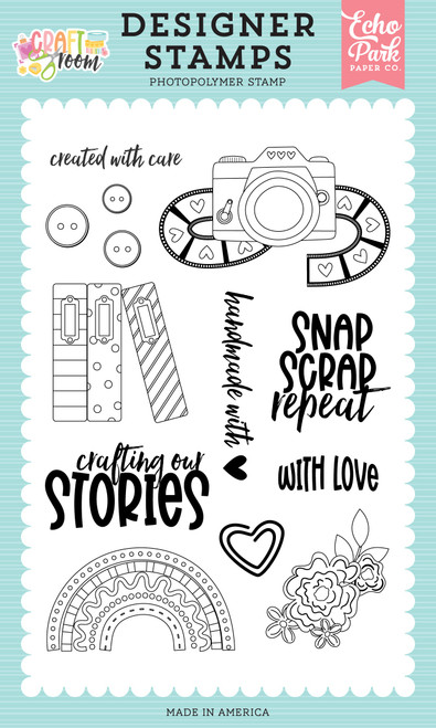 Echo Park Craft Room Stamp Set-Created With Care - 5A003HND-1HCYX - 810208644506