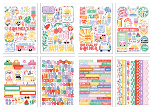 Echo Park Sticker Book-Our Groovy Summer - 5A003HTM-1HD26