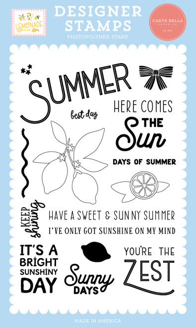 Carta Bella Lemonade Stamp Set-You're The Zest - 5A003HWT-1HD09 - 810208644766 Carta Bella Lemonade Stamp Set-You're The Zest - 5A003HWT-1HD09 - 810208644766