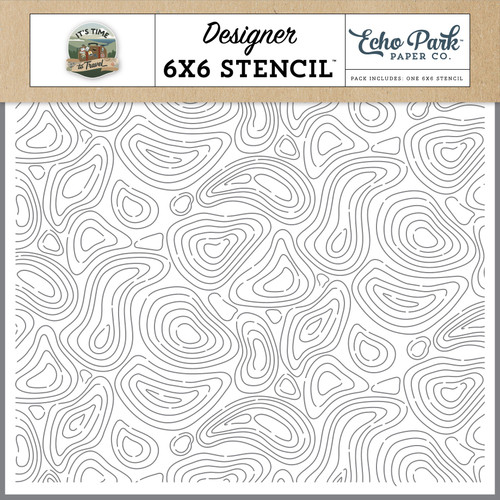 Echo Park It's Time To Travel Stencil 6"X6"-Topographic Map - 5A003HVD-1HD2J - 810208640942 Echo Park It's Time To Travel Stencil 6"X6"-Topographic Map - 5A003HVD-1HD2J - 810208640942