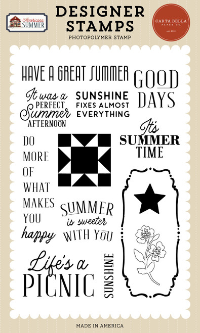 Carta Bella Americana Summer Stamp Set-Life's A Picnic Stamp - 5A003HXZ-1HD0F - 810208645800
