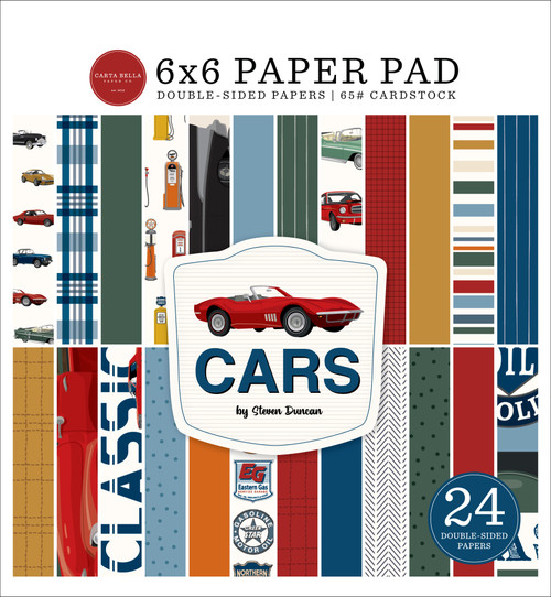 Carta Bella Double-Sided Paper Pad 6"X6"-Cars - 5A003HM6-1HCW4 - 810192598687
