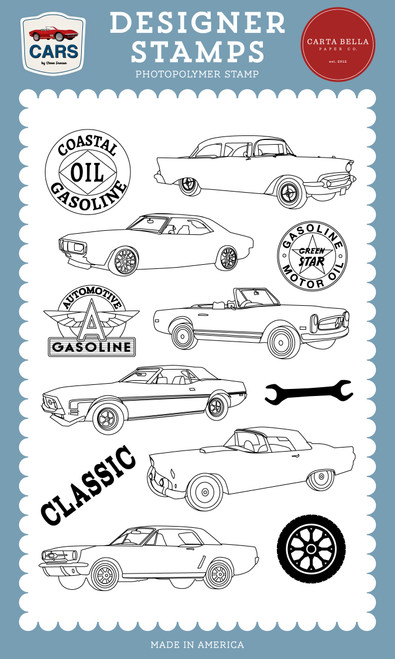 Carta Bella Cars Stamp Set-Classic Cars - 5A003HR0-1HCX4 - 810192599653 Carta Bella Cars Stamp Set-Classic Cars - 5A003HR0-1HCX4 - 810192599653