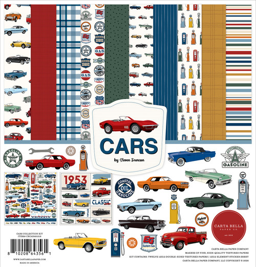 Carta Bella Collection Kit 12"X12"-Cars - 5A003HPV-1HCV8 - 810208643554