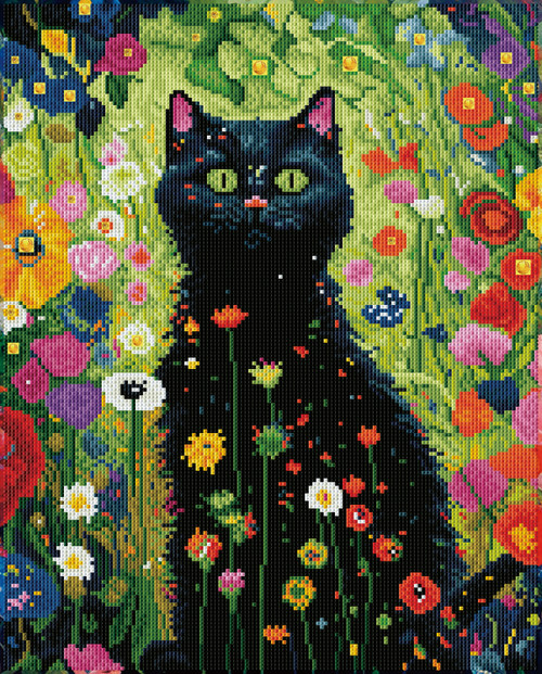 Diamond Dotz Diamond Facet Art Kit 17.5"X12.5"-Garden Cat - 5A002JJS-1GL24 - 4895225938803